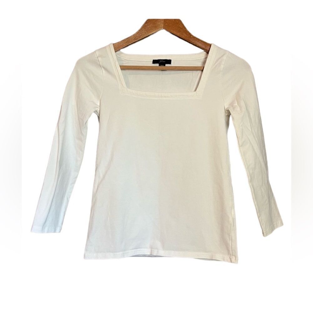 3 for $30! J crew square neck white tee‎